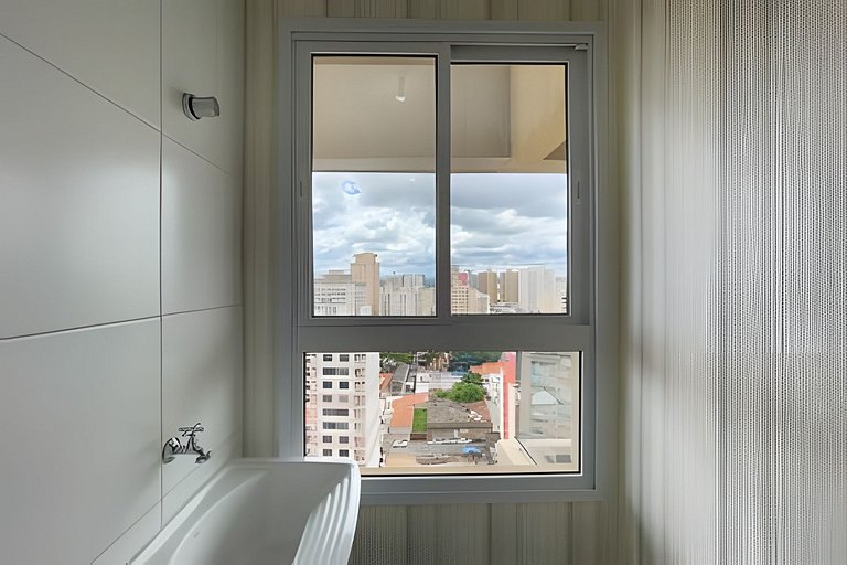 Apartamento 1604, 1/4, sala, TV, cozinha completa