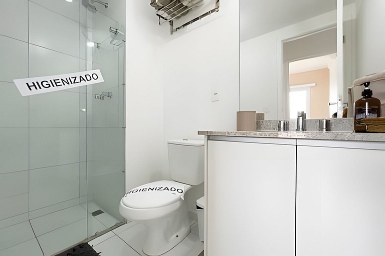 Apartamento 1604, 1/4, sala, TV, cozinha completa