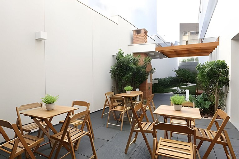 Apartamento 1604, 1/4, sala, TV, cozinha completa