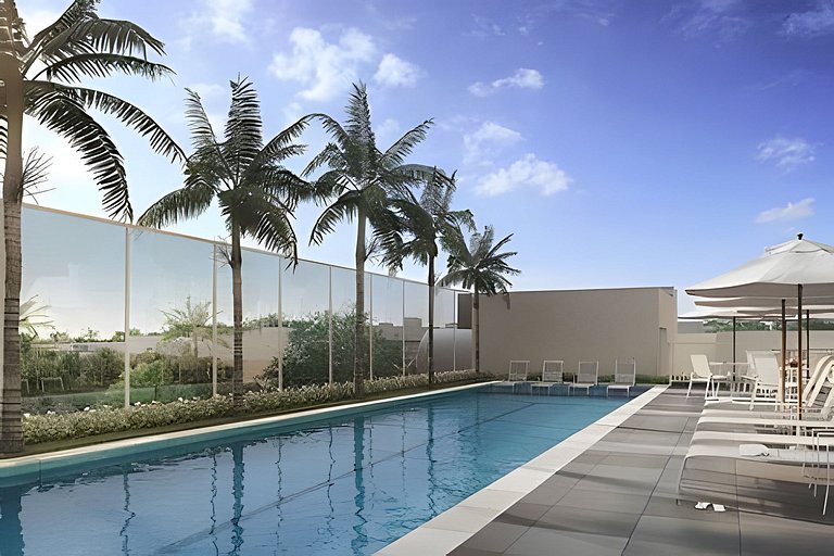Apto 1/4 com Wi-Fi, TV, piscina e garagem | 1903