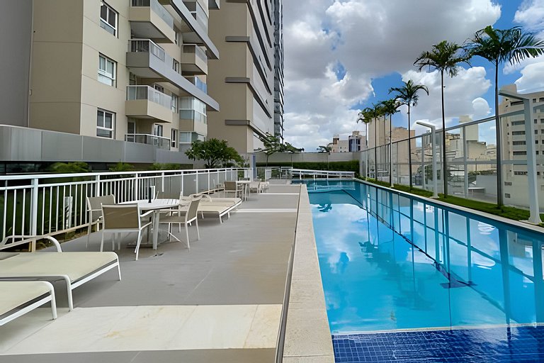 Apto 1/4 com Wi-Fi, TV, piscina e garagem | 1903