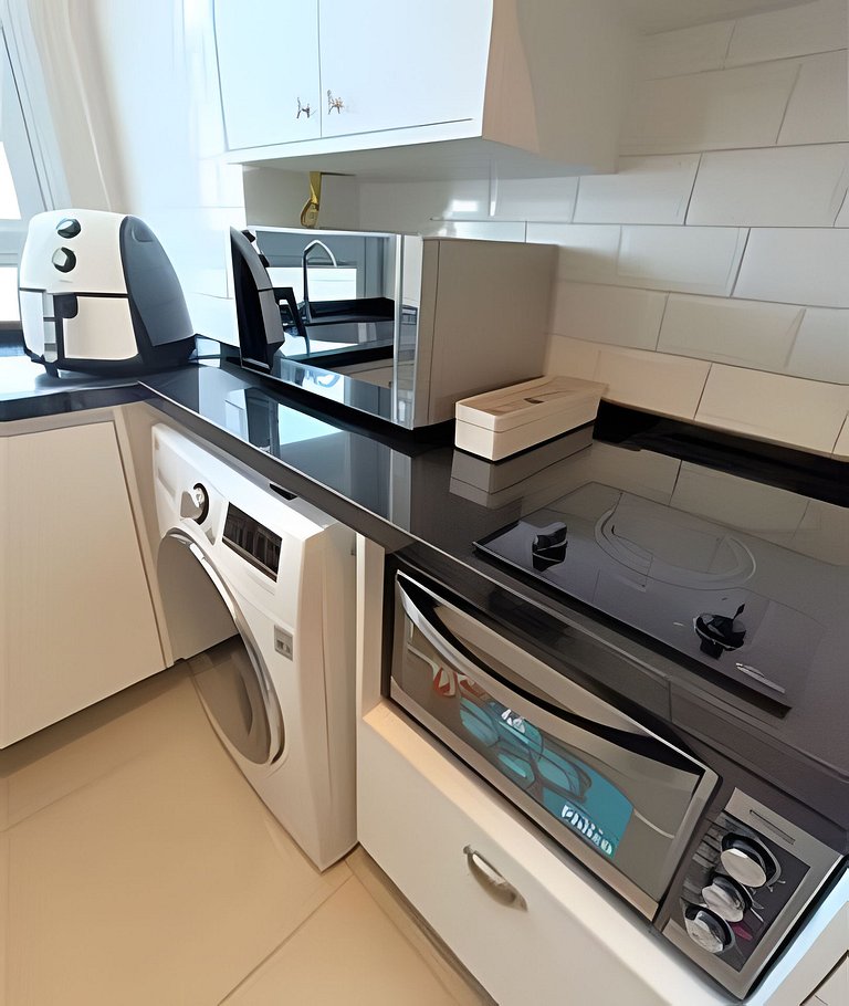 Apto 1/4 com Wi-Fi, TV, piscina e garagem | 1903