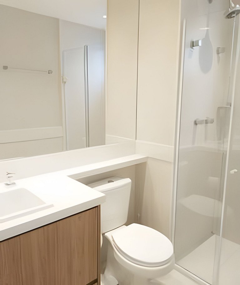 Apto 1/4 com Wi-Fi, TV, piscina e garagem | 1903