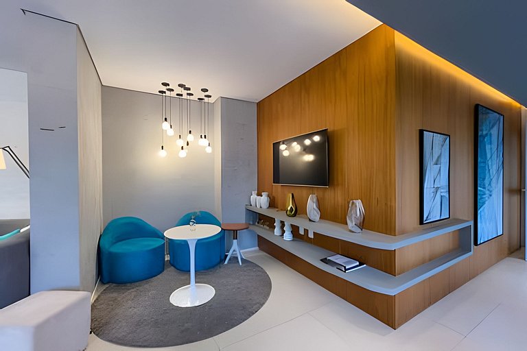 Apto 1/4 com Wi-Fi, TV, piscina e garagem | 1903