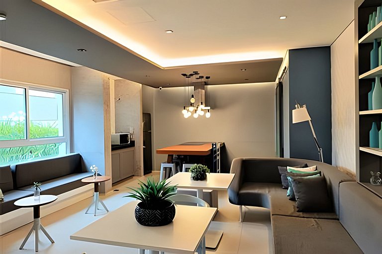 Apto 1/4 com Wi-Fi, TV, piscina e garagem | 407